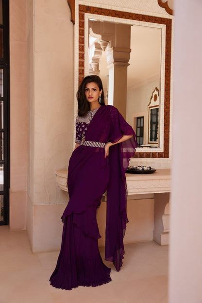 Faux georegtte saree