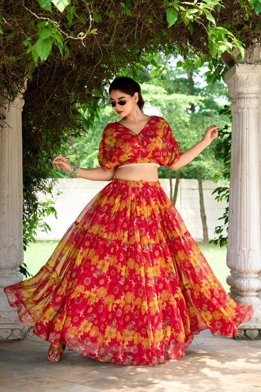 Chiffon lehenga choli