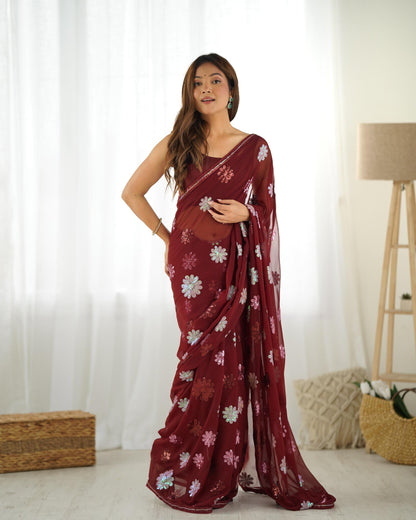 Faux georegtte saree