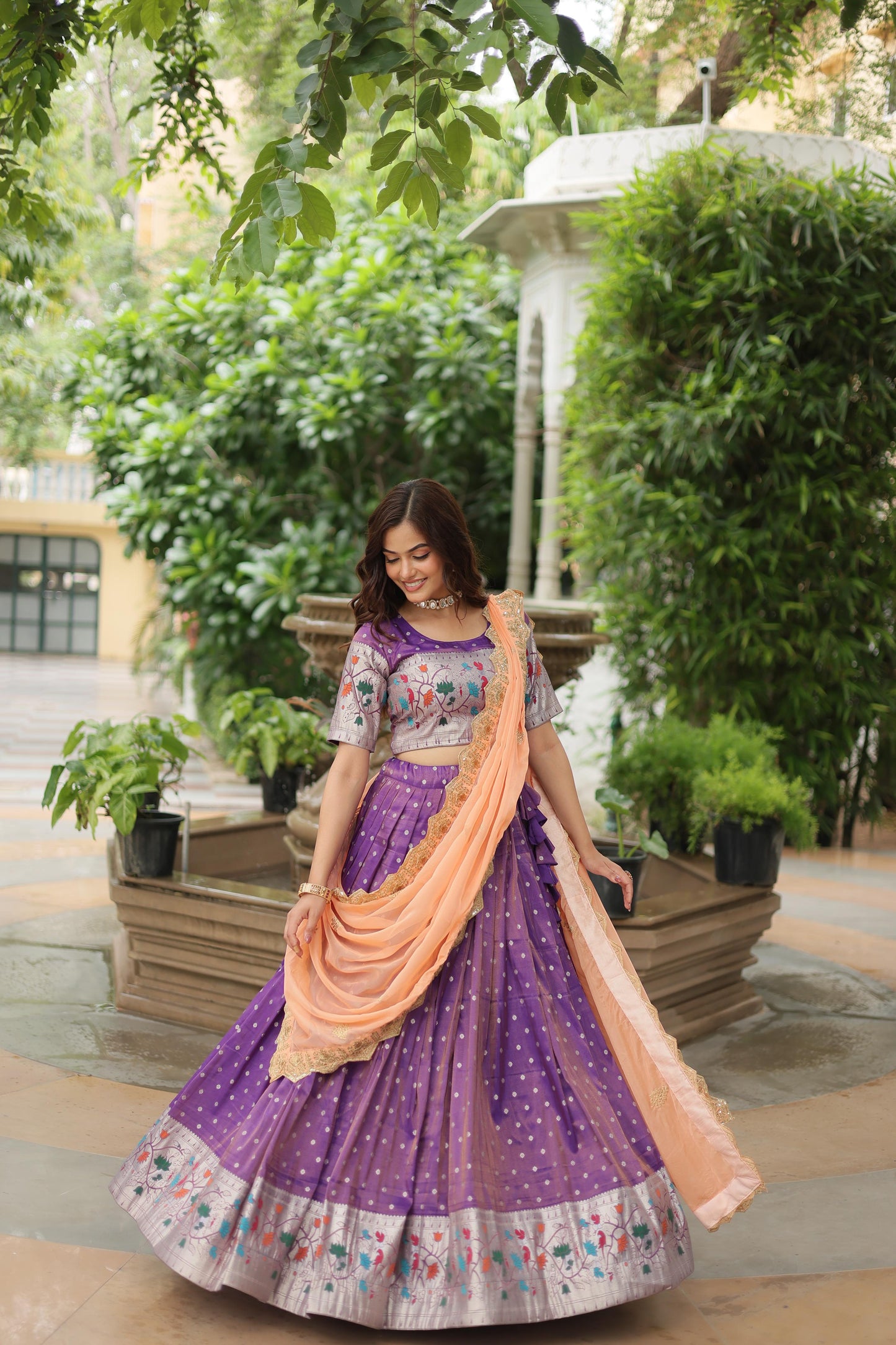 Jequard lehenga choli