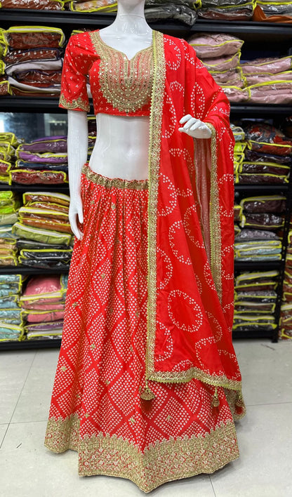 Faux georgette lehenga choli