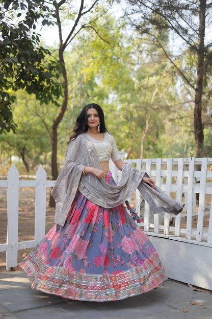 Faux georgette lehenga choli