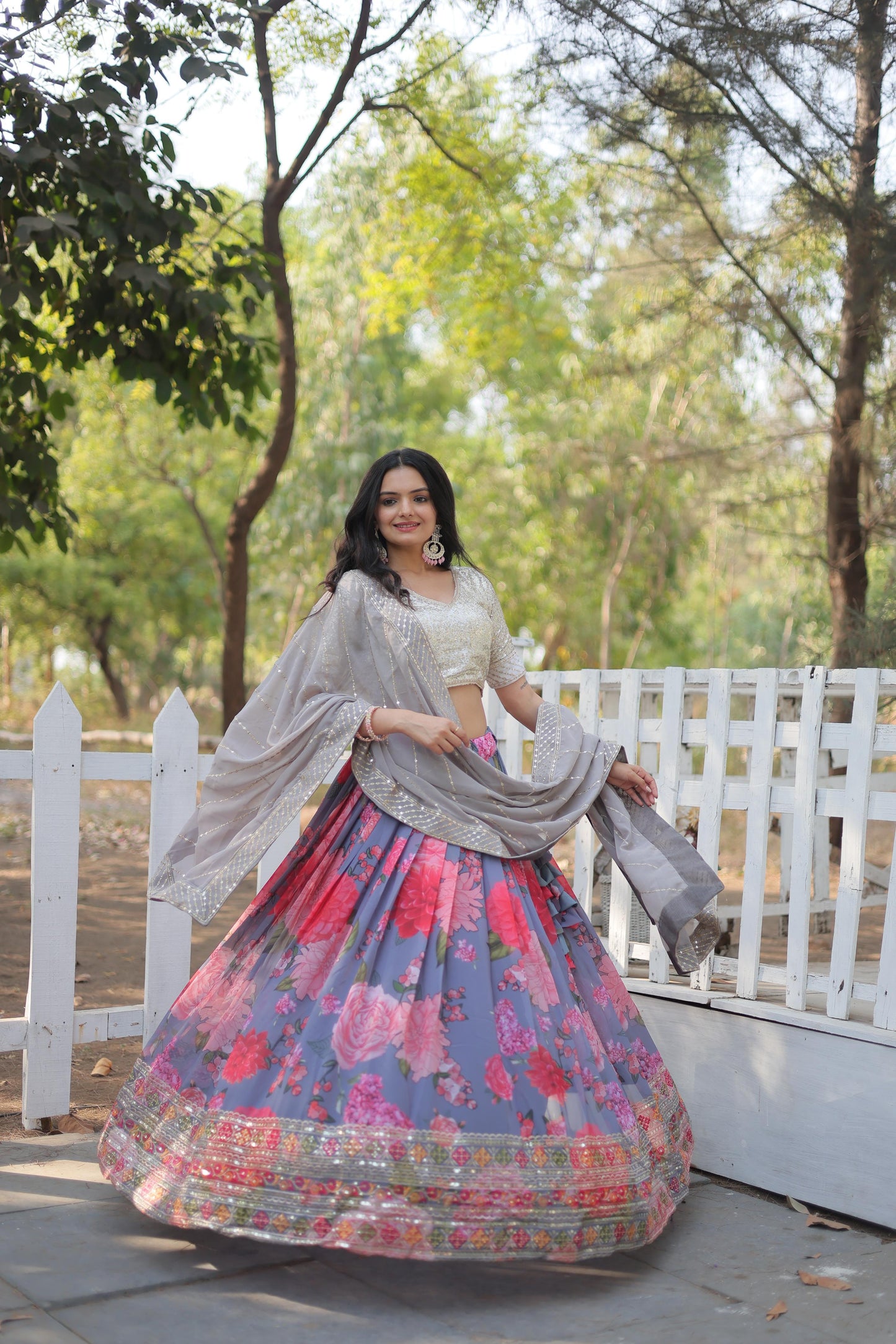 Faux georgette lehenga choli