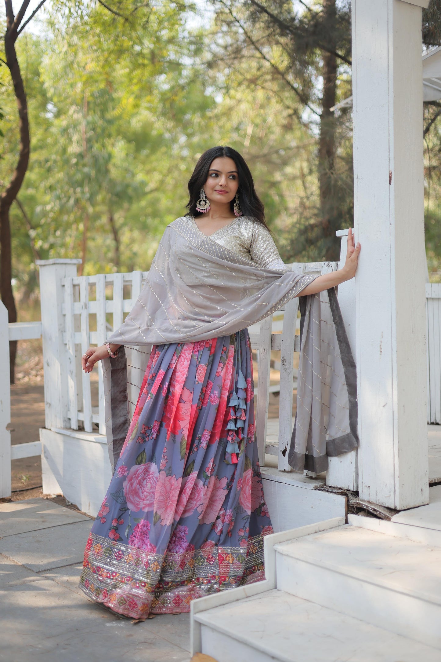 Faux georgette lehenga choli