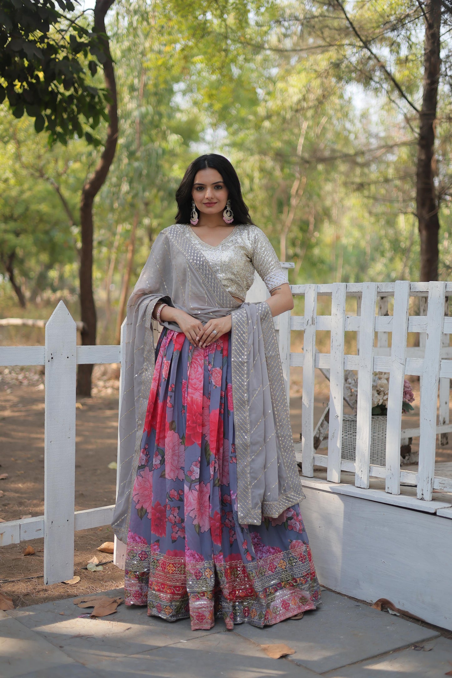 Faux georgette lehenga choli