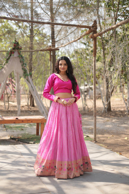 Pure viscose jequard silk lehenga choli