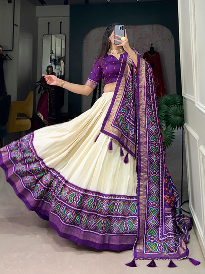 Tussar silk lehenga choli