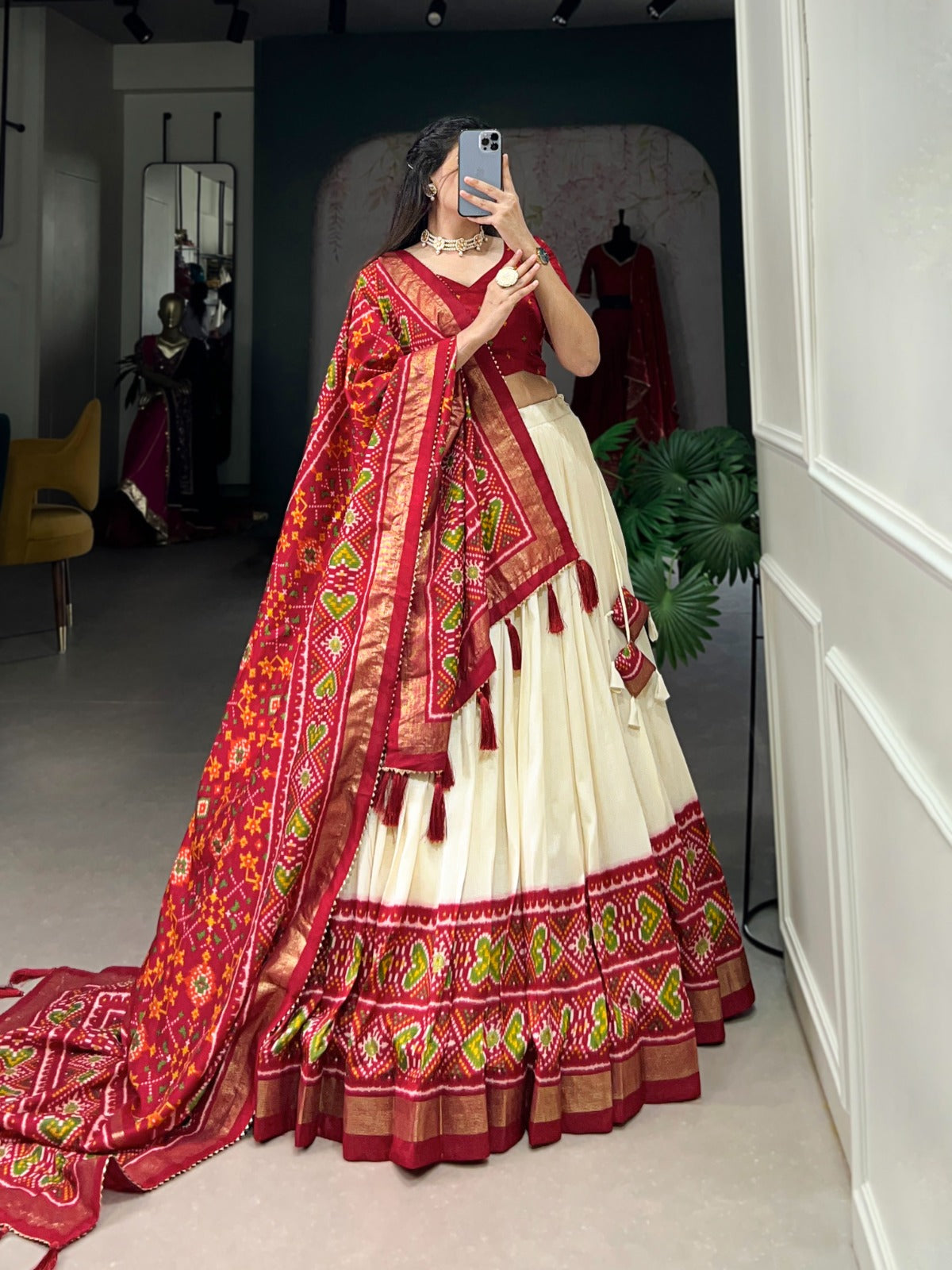 Tussar silk lehenga choli