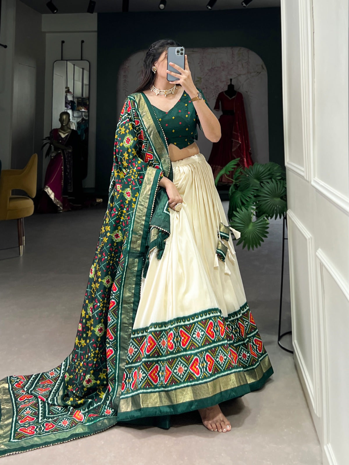 Tussar silk lehenga choli