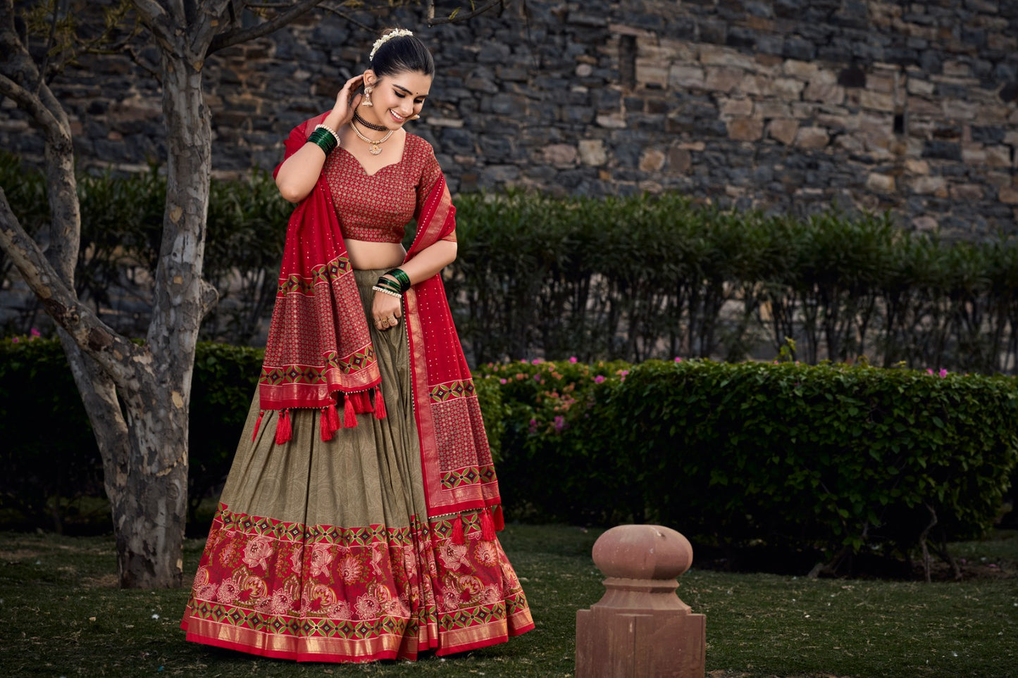 Tussar silk lehenga choli