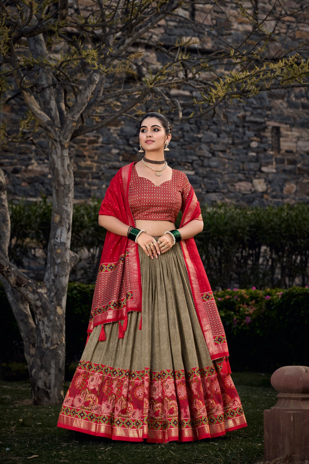 Tussar silk lehenga choli