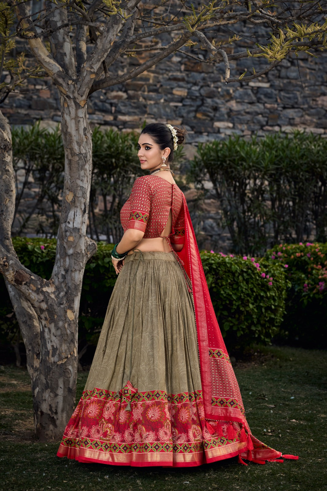 Tussar silk lehenga choli