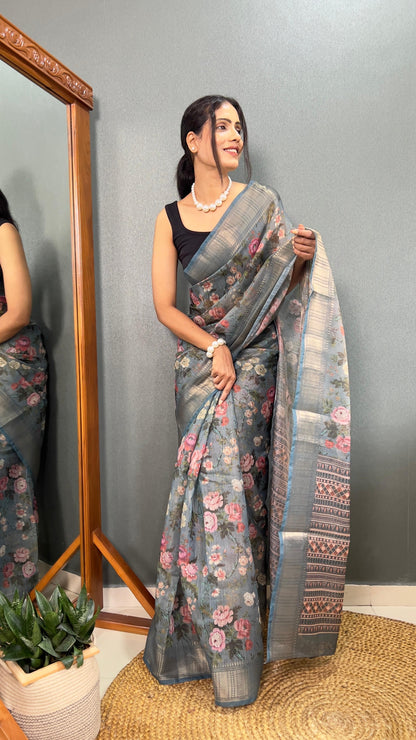 Tissue zari saree