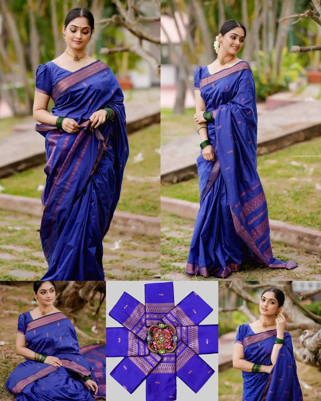 Soft lichi silk saree