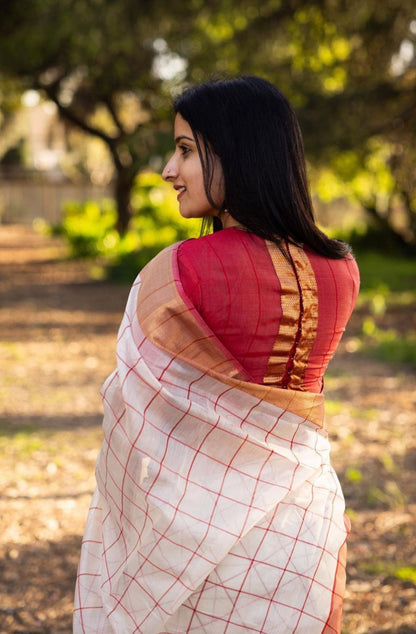 Linen gold saree