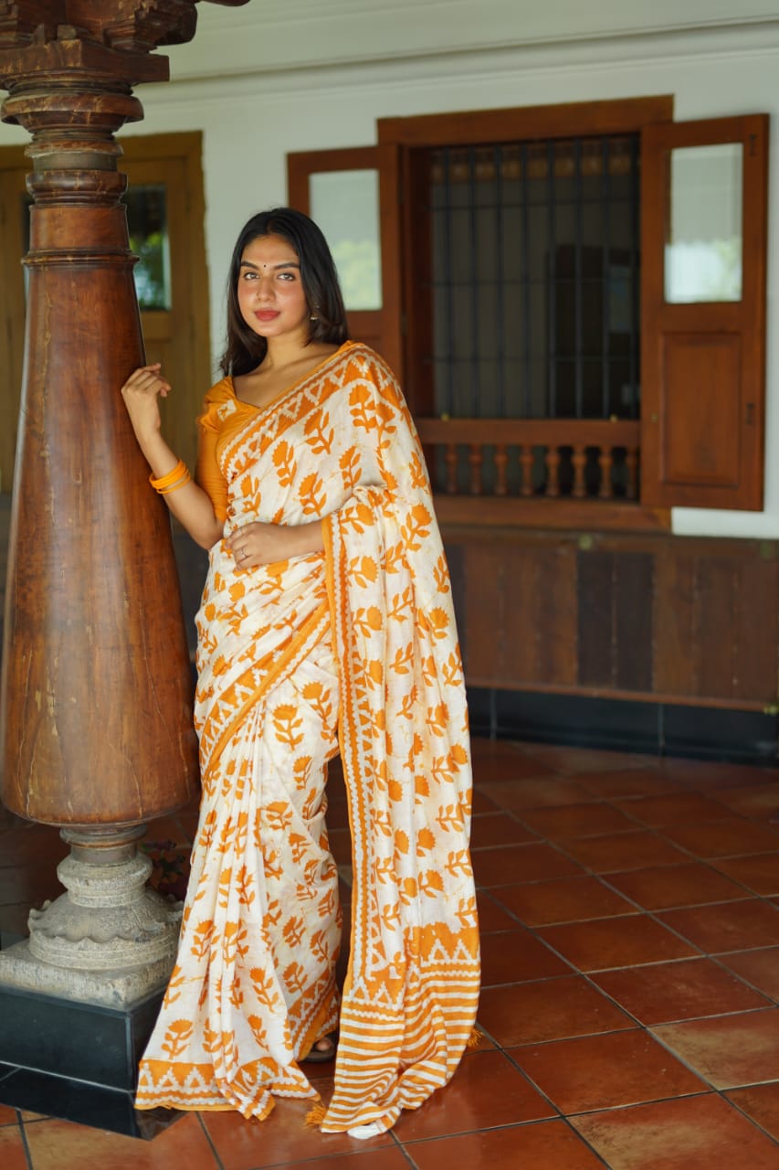 Soft pure chanderi cotton saree