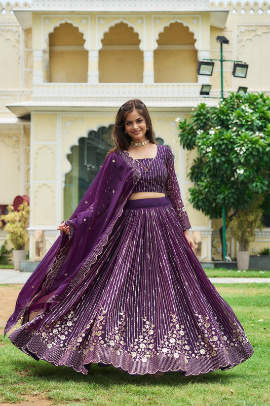 Faux georgette lehenga choli