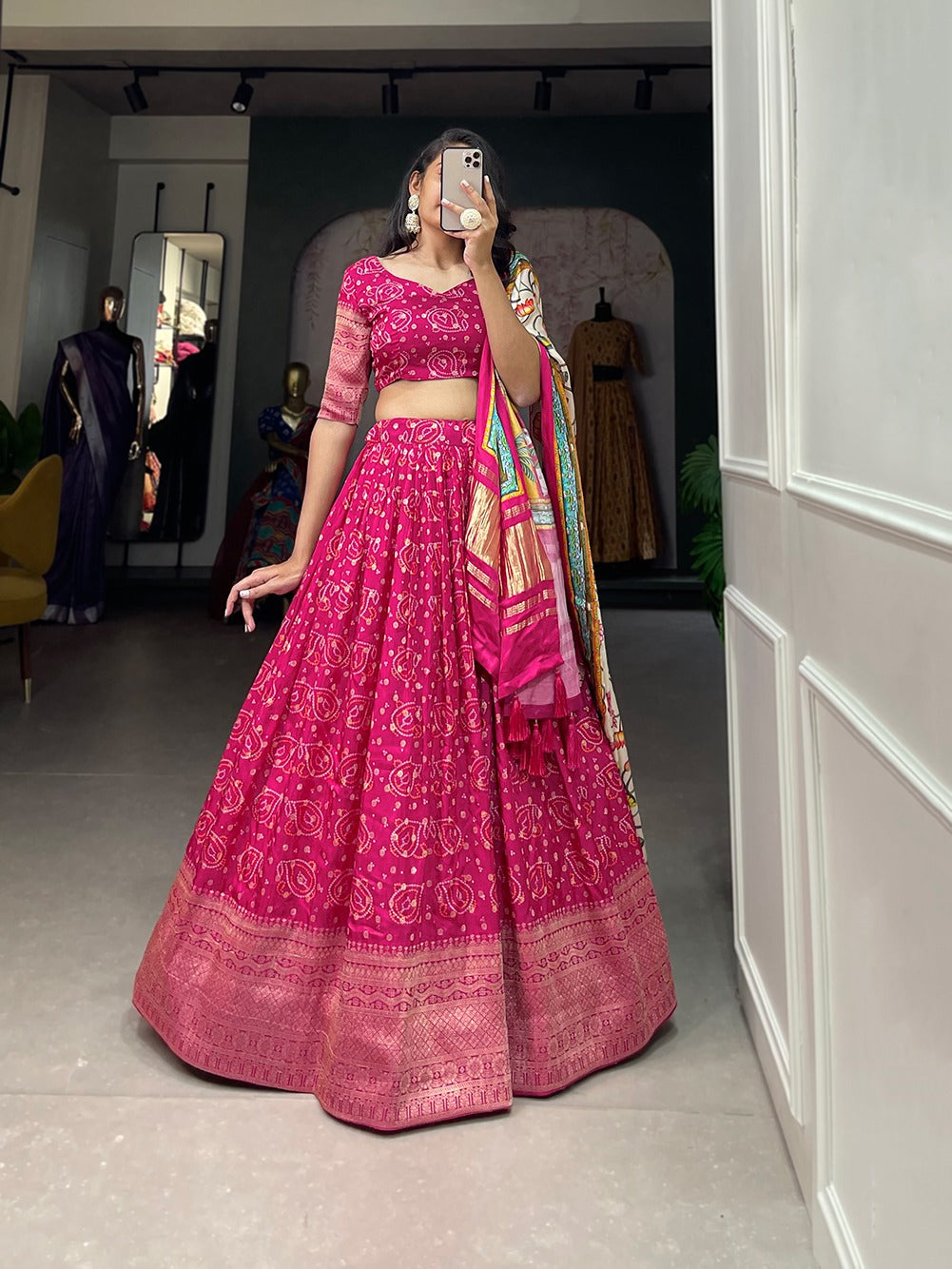 Viscose dola silk lehenga choli