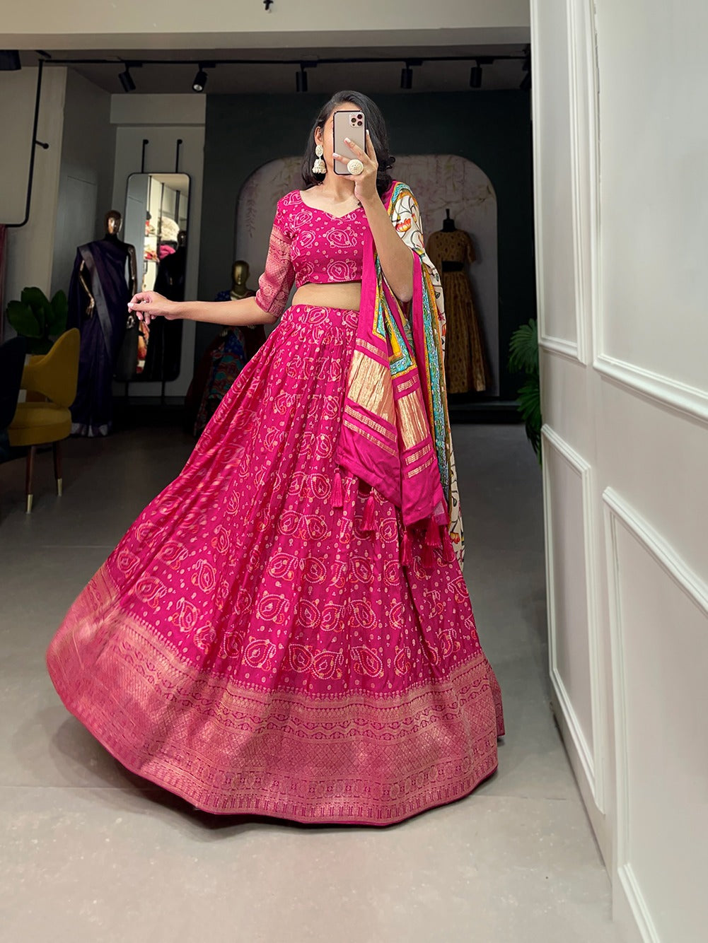 Viscose dola silk lehenga choli