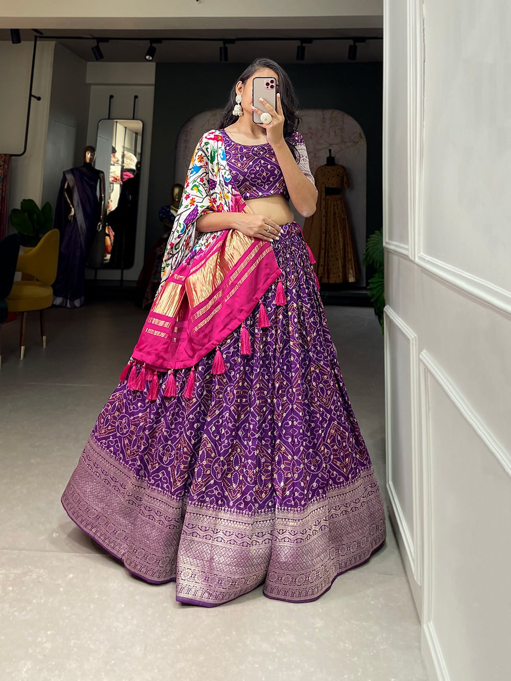 Viscose dola silk lehenga choli