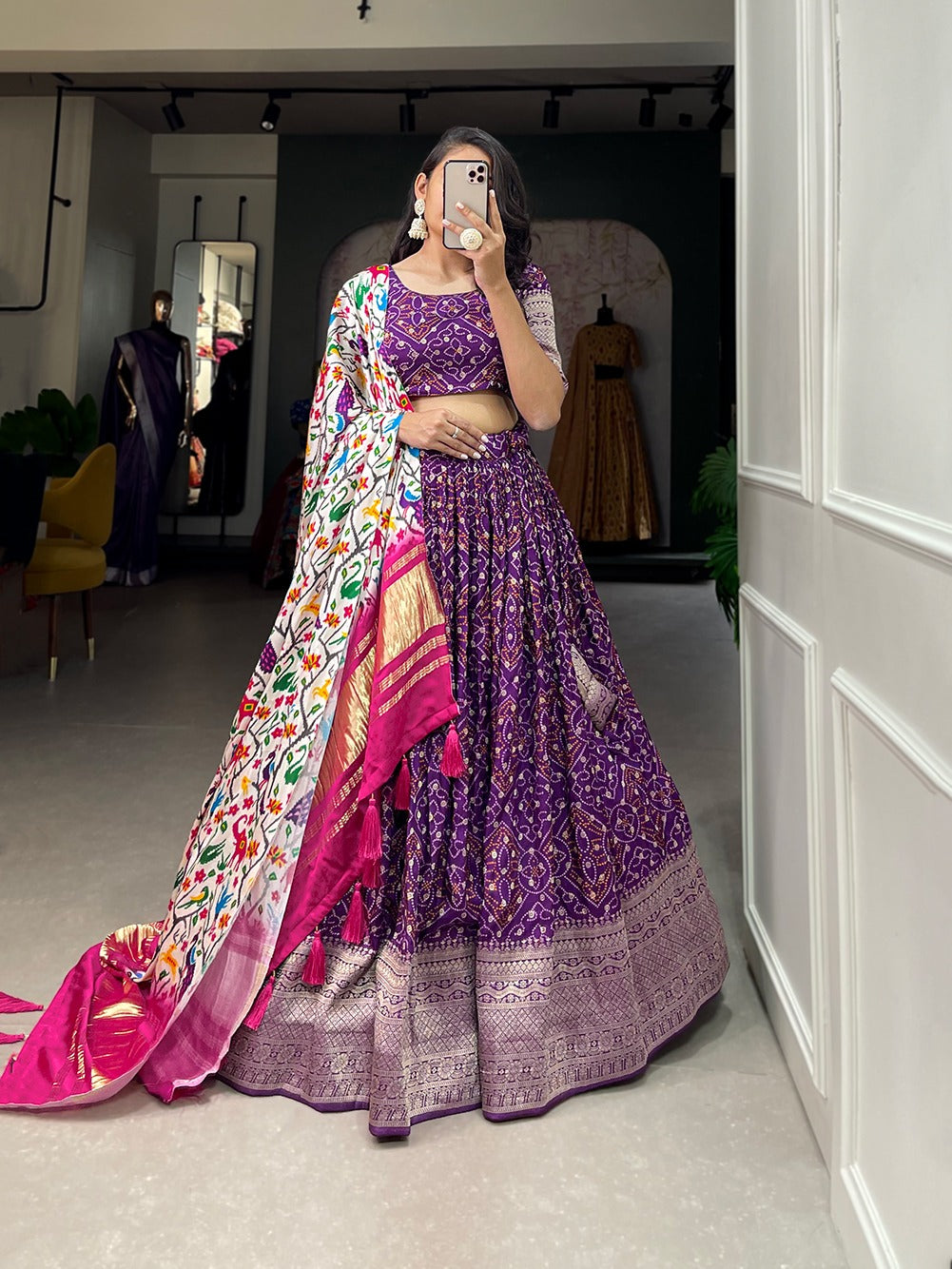 Viscose dola silk lehenga choli