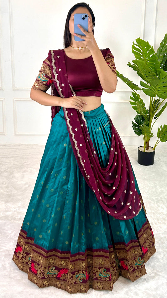 Jequrd silk lehenga choli