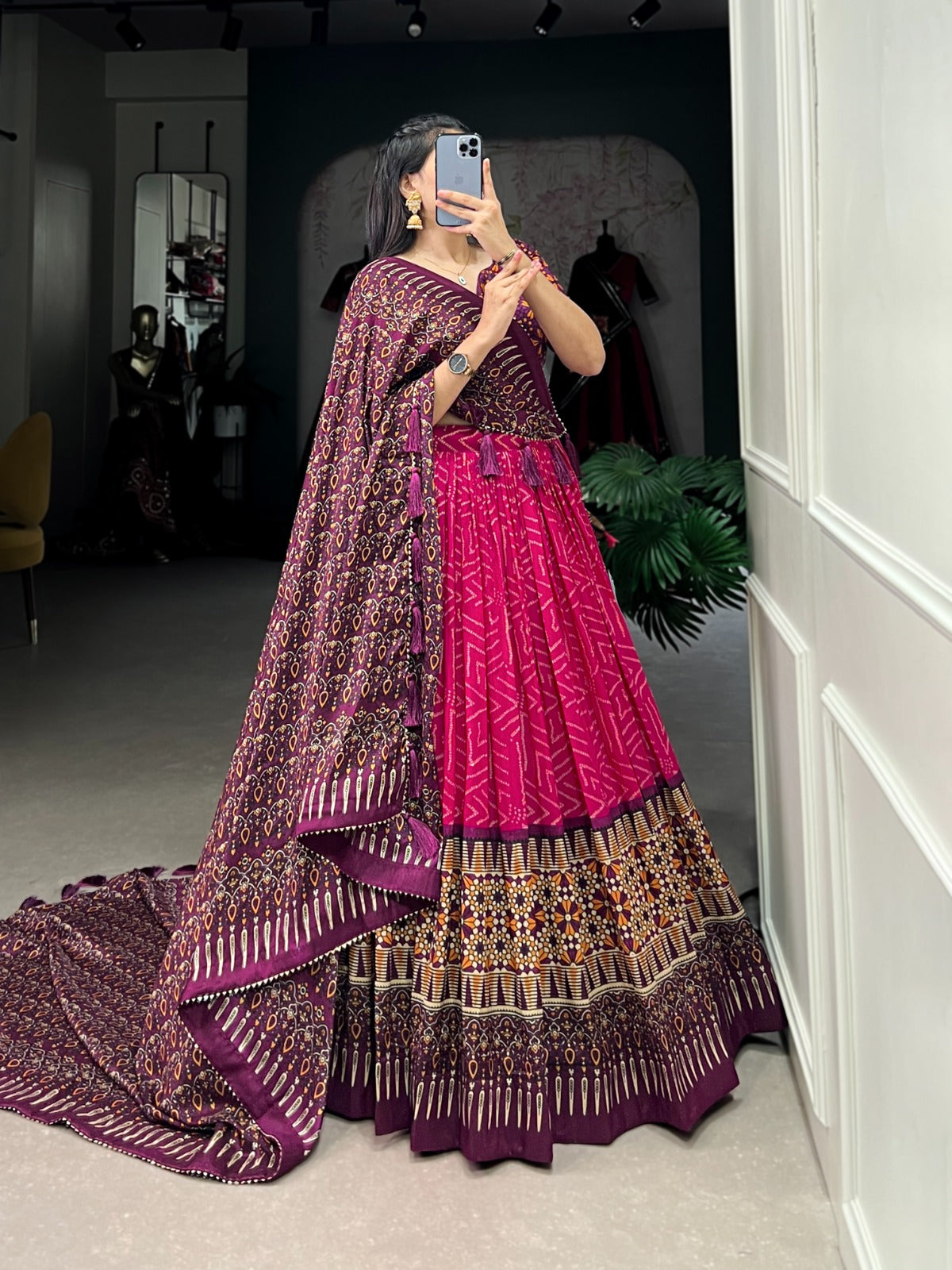 Tussar silk lehenga choli