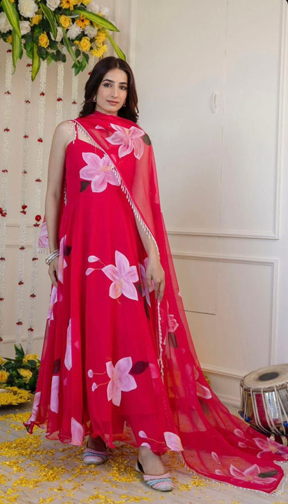 Organza anarkali gown