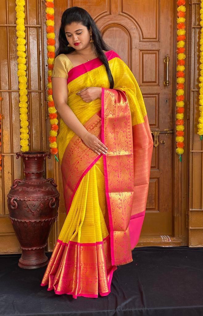 Soft lichi silk saree