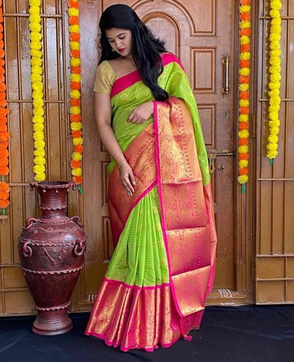 Soft lichi silk saree