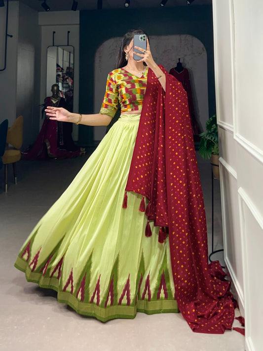 Tussar silk lehenga choli