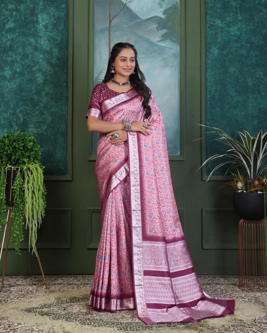 Viscose silk saree