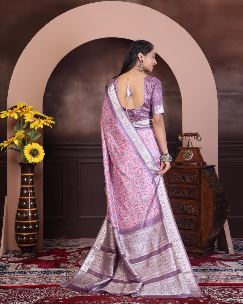 Viscose silk saree