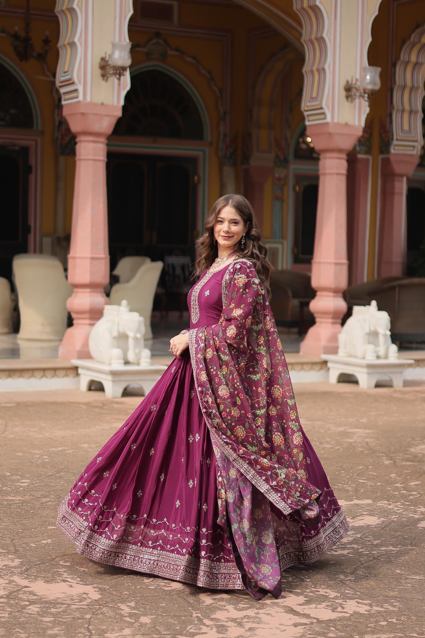 Kalamkari  tabby silk gown