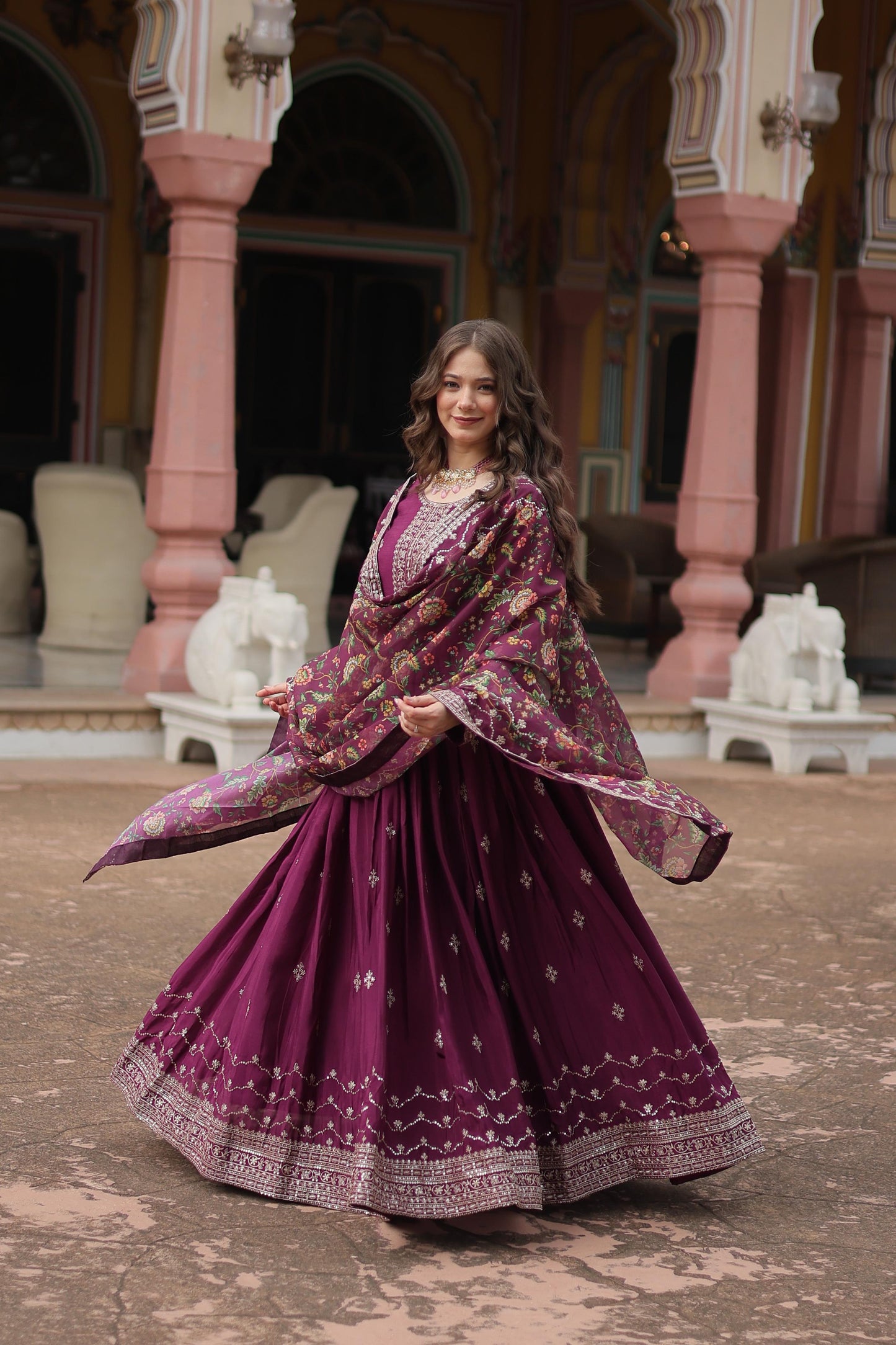 Kalamkari  tabby silk gown