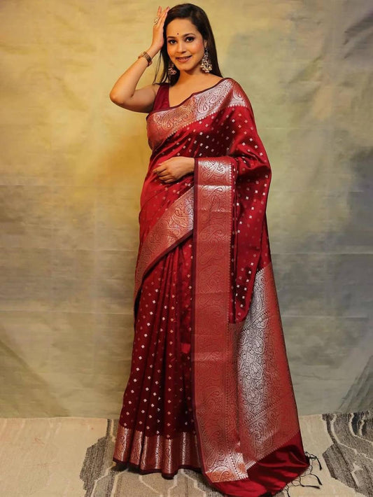 Soft lichi silk saree