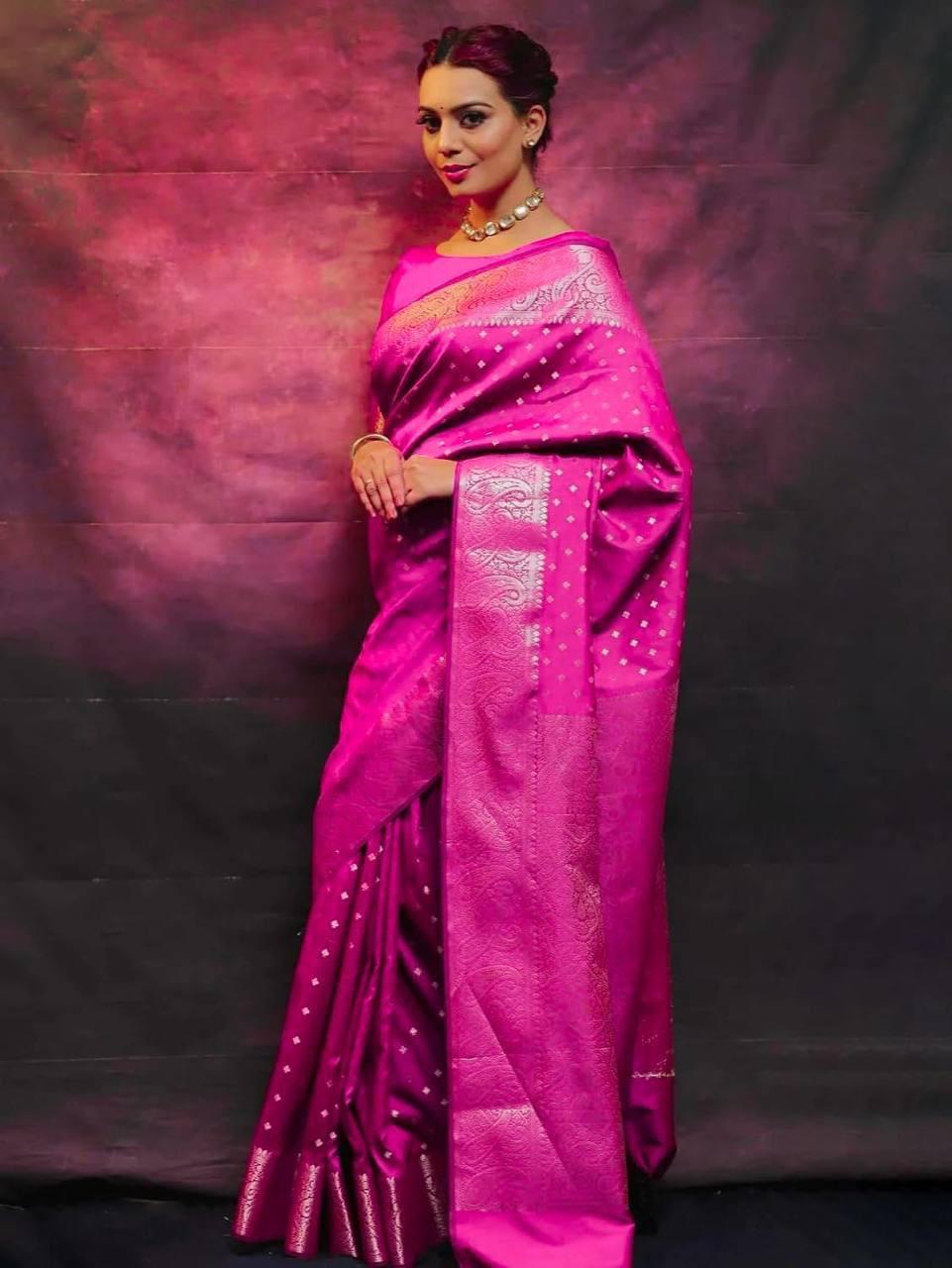 Soft lichi silk saree