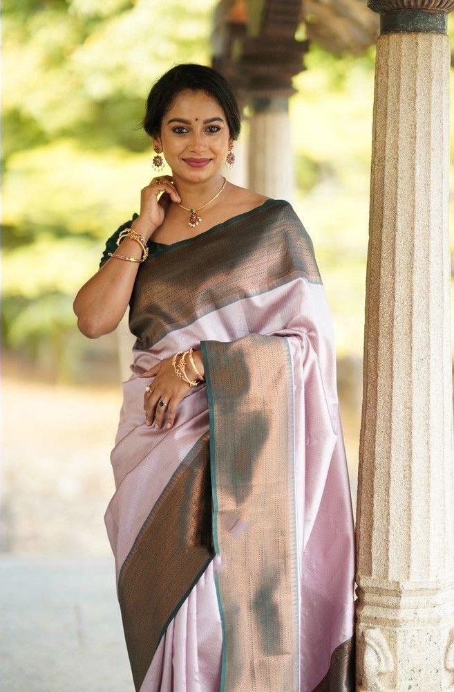 Soft lichi silk saree