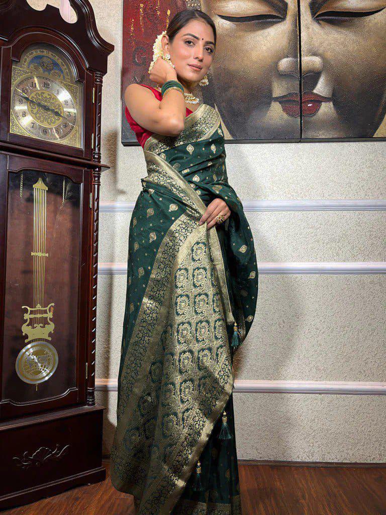 Soft lichi silk saree