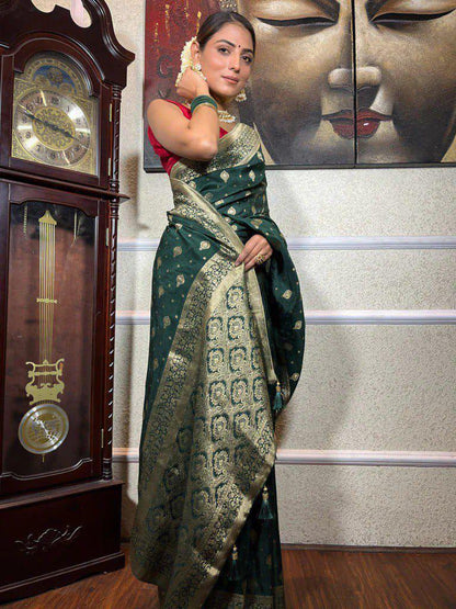 Soft lichi silk saree