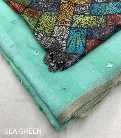 Linen  saree