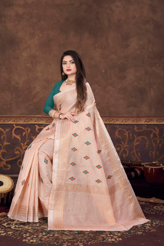 Linen saree