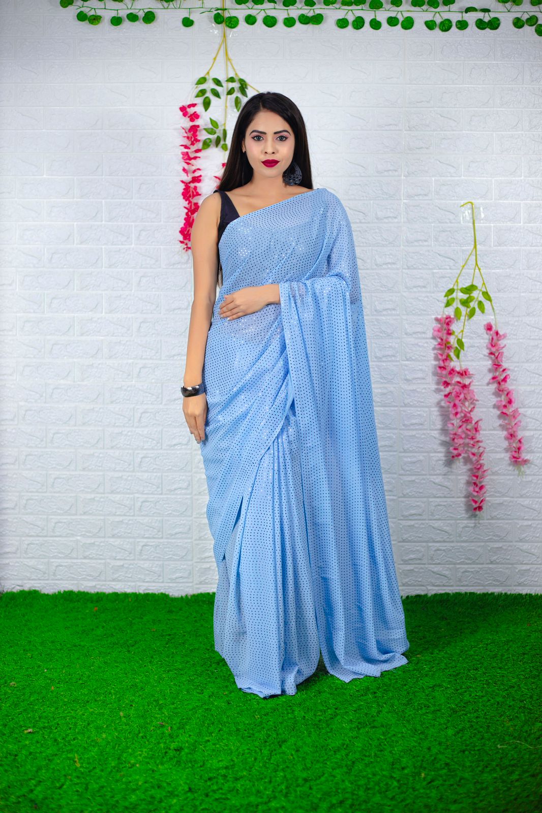 Satin silk saree