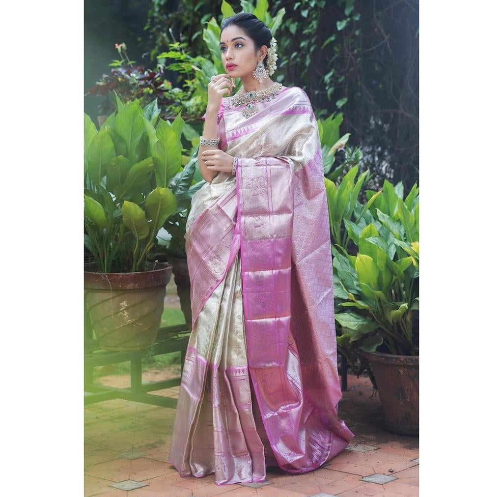 Lichi silk saree