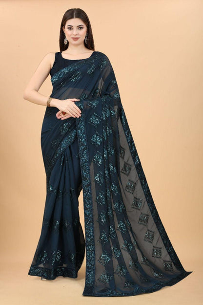 Georgette silk saree